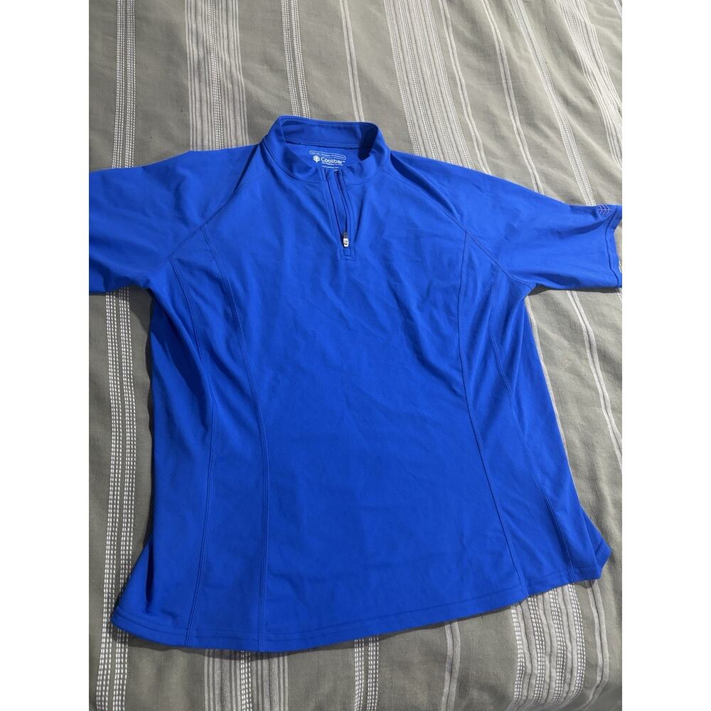 Coolibar Women's Freestyle Short Sleeve 1/4 Zip Rash Guard UPF 50+ Shirt Med